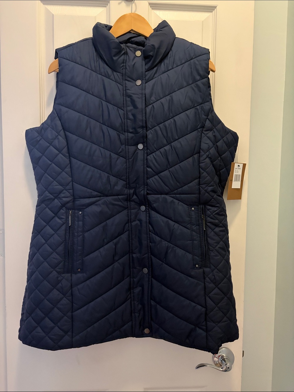 Weatherproof Navy Quilted Puffer Vest with High Collar